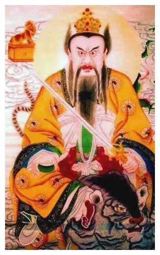 张道陵瞑目静坐以待.大约过了一更,忽然听得一阵狂风,白虎神来到.