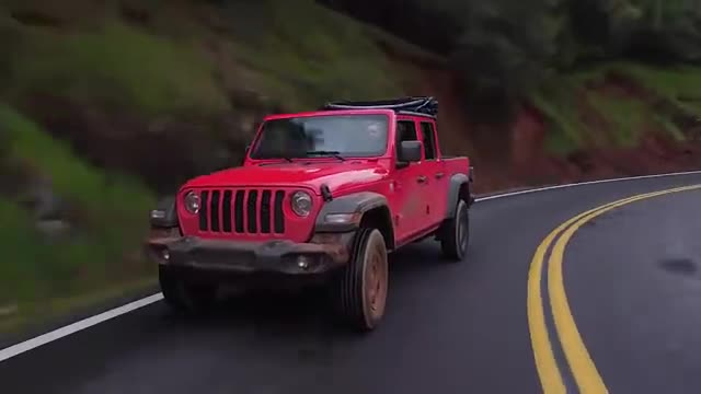 吉普角斗士的前脸进气格栅比较别