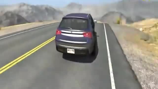 实拍轿车高速行驶却遭遇激光墙全过程