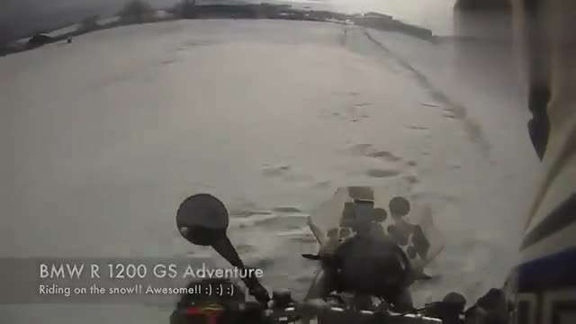 宝马水鸟雪地骑行实拍BMWR1200GS