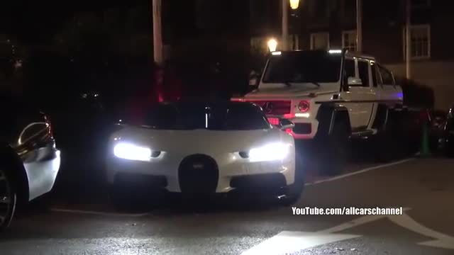 超跑国外深夜实拍车身做工精