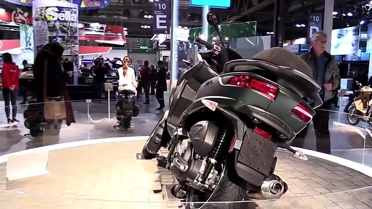 比亚乔MP3车展细节实拍，倒三轮造型前悬挂性能太强悍了