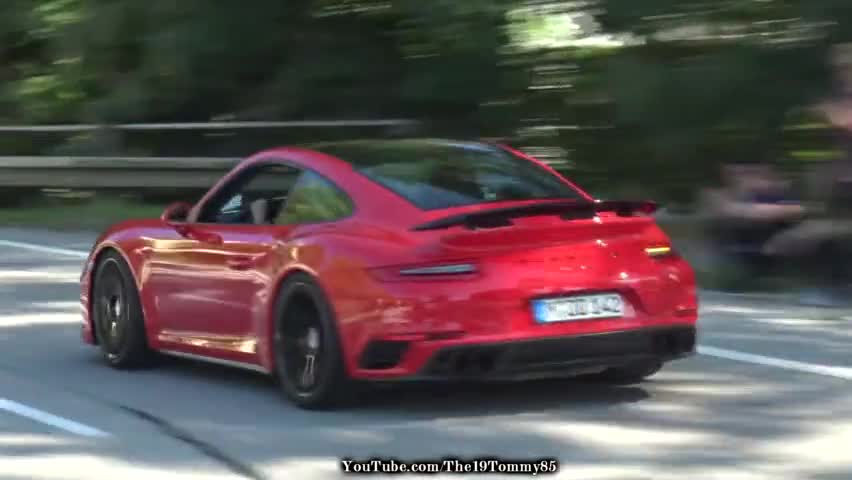 保时捷911TurboS跑车海外实拍，外观炫酷性能强悍