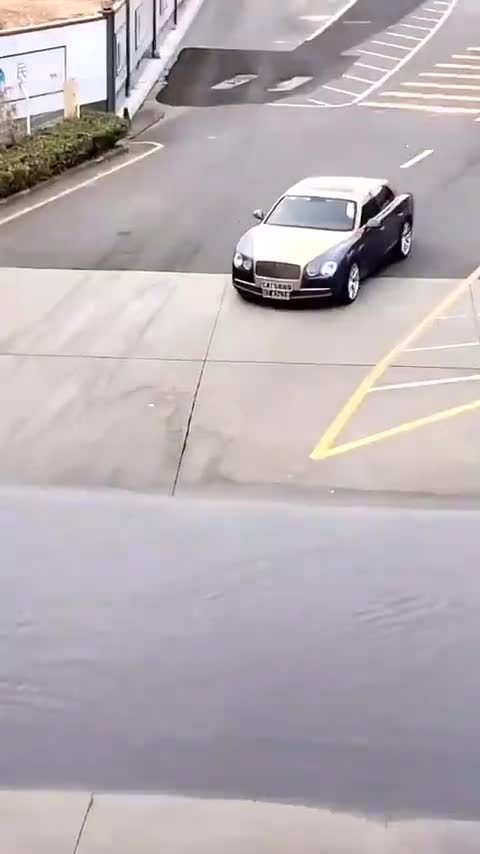 双拼色的宾利飞驰过水的姿势看着很带劲啊!