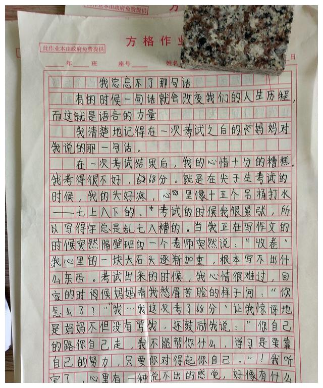 五年级作文"我总忘不了那句话",家长的鼓励,是孩子的指路明灯