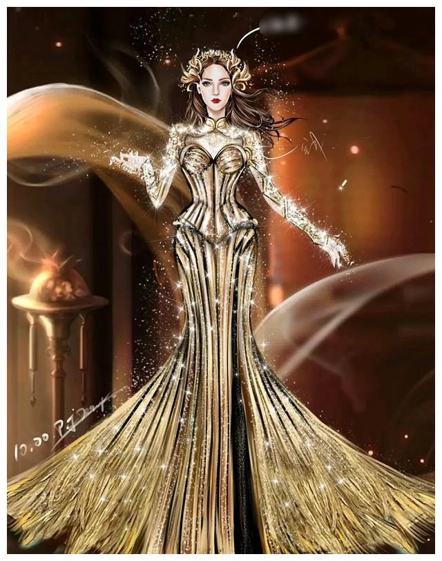 金鹰女神2020目前排名_2020年金鹰女神礼服,金色羽毛插满裙尾,但却被吐槽“