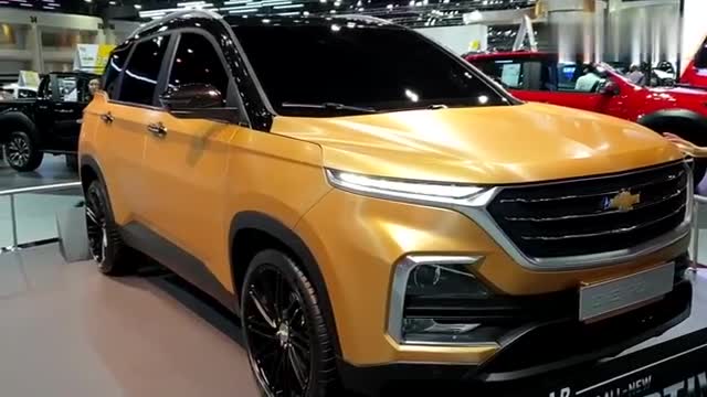 车展现场，宝骏的车身，雪佛兰的车标，什么情况？