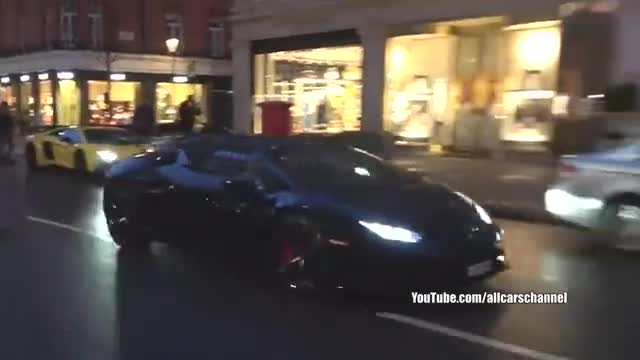 深夜街头实拍豪华跑车展示强悍