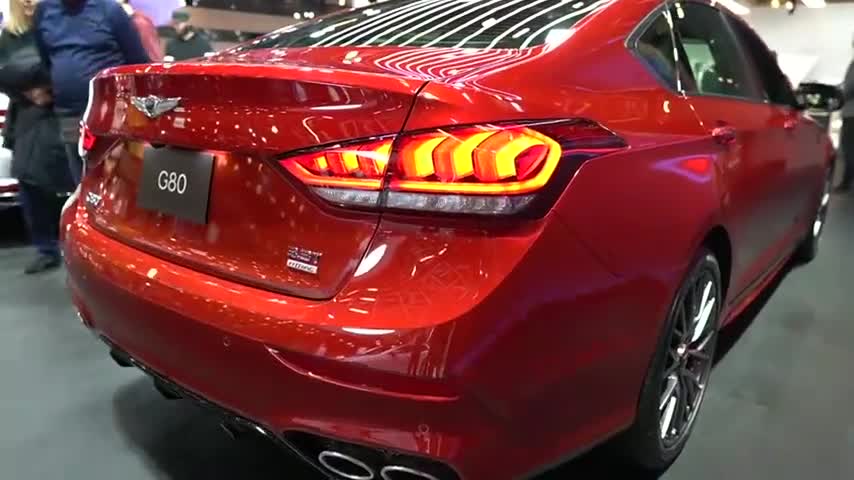 新车展示，实拍2020款现代捷恩斯G80，这颜值简直太帅了！