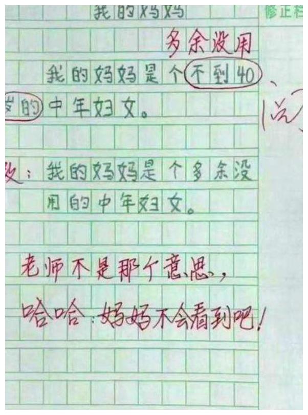 小学生作文讲述“我的妈妈”，脑洞奇特逗笑网友：现在的娃不怕打