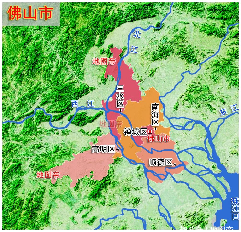 图-佛山市地形政区图说到广东佛山,估计没有人不知道,就提几个人,佛山