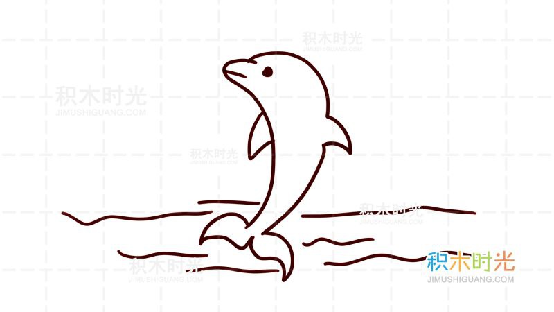 物简笔画图片大全,画海豚简笔画,简笔画线稿和上色大全