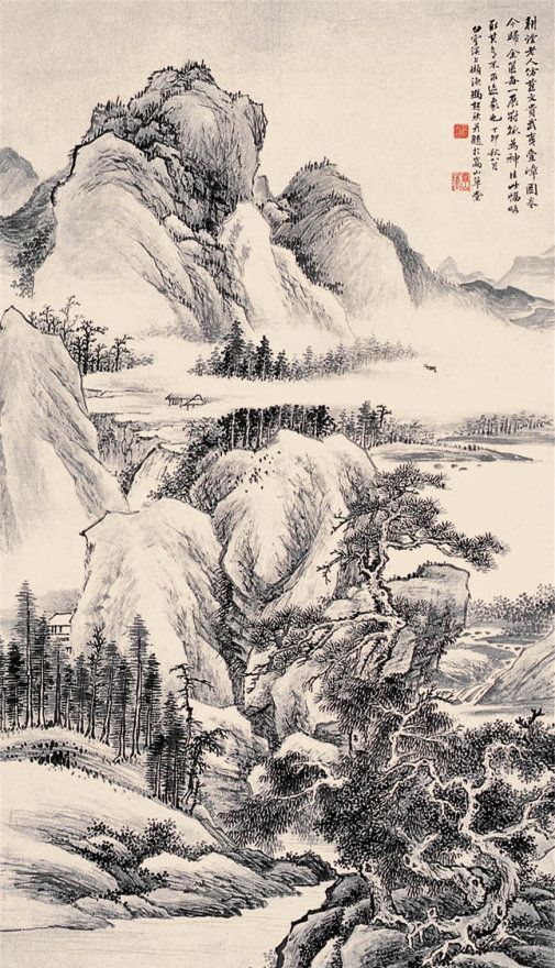 高古传统,满纸秀逸,冯超然山水画作品欣赏