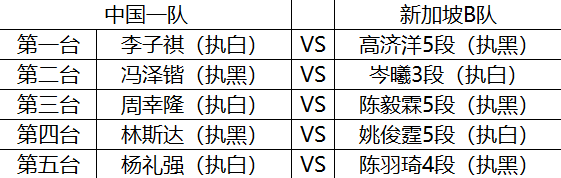 中新网络围棋团体赛开枰 首轮中国一队2:3不敌新加坡A队
