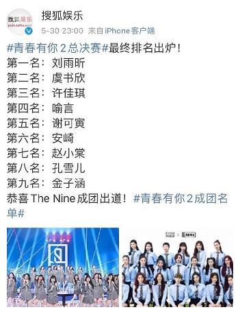 《青春有你2》正式结束,成团名单你们满意吗?网友:特别不满意