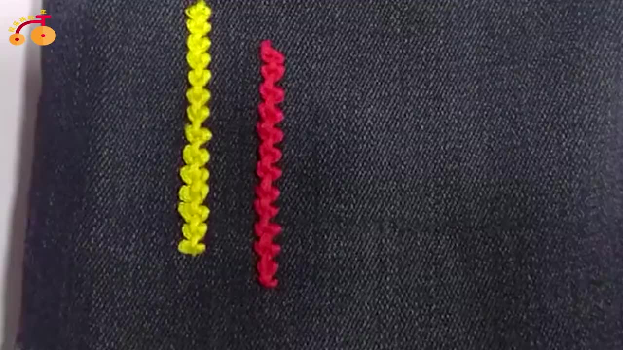 最新针法,装饰修补2种用途,衣服划破长口子的救星,简单漂亮