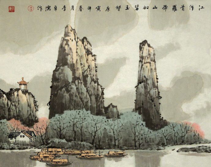 大气深沉,当代山水画名家李辛儒国画作品欣赏