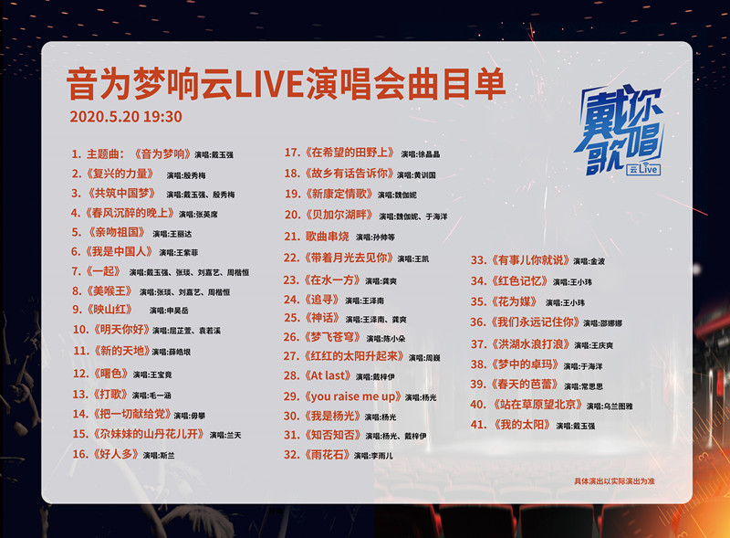 戴玉强、殷秀梅等百名群星放歌“音为梦响”云live演唱会