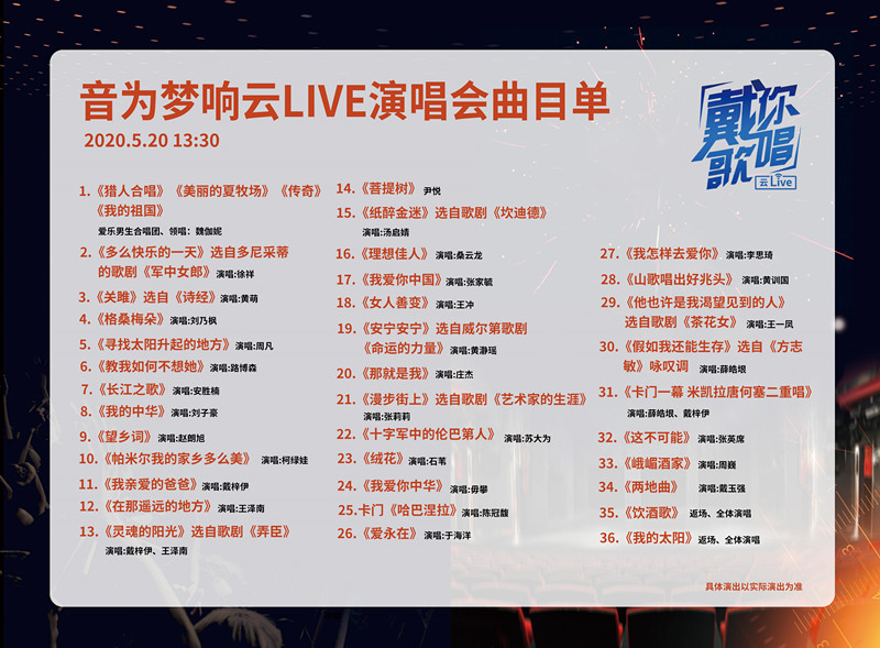 戴玉强、殷秀梅等百名群星放歌“音为梦响”云live演唱会
