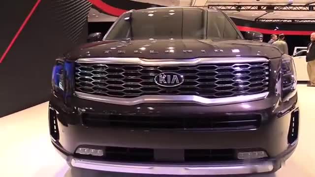 车展实拍全新起亚Telluride，这台车设计大气，跟路虎揽胜有的比