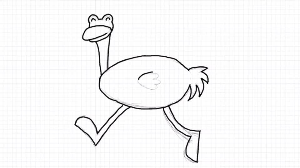 【简笔画】不会将头埋地的鸵鸟不是真的鸵鸟