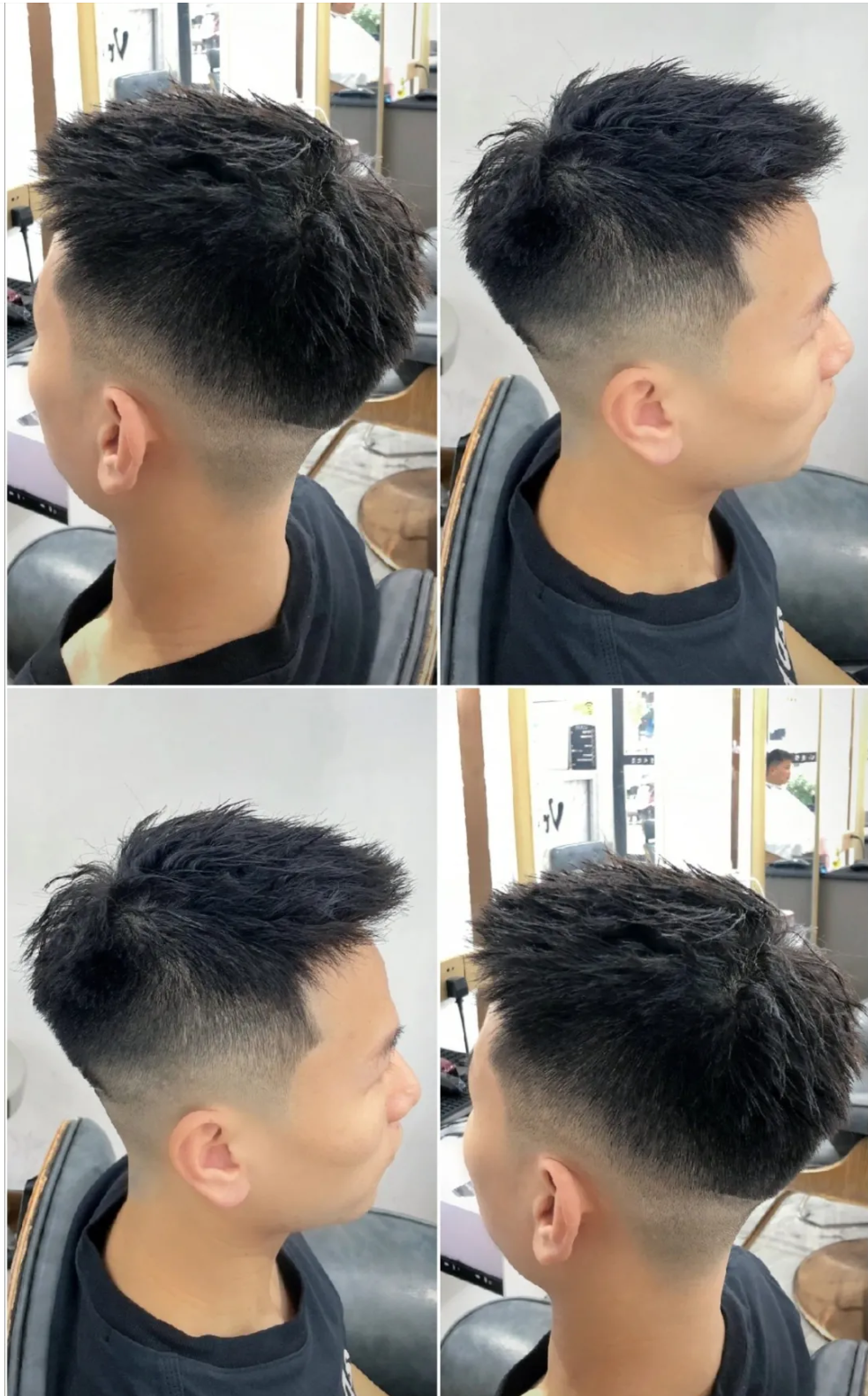 年轻男士一般不适合特别短的发型,过短的发型没有造型的空间,整个