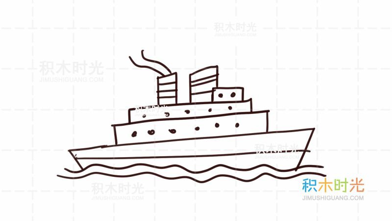 物简笔画图片大全,画轮船简笔画,简笔画线稿和上色大全