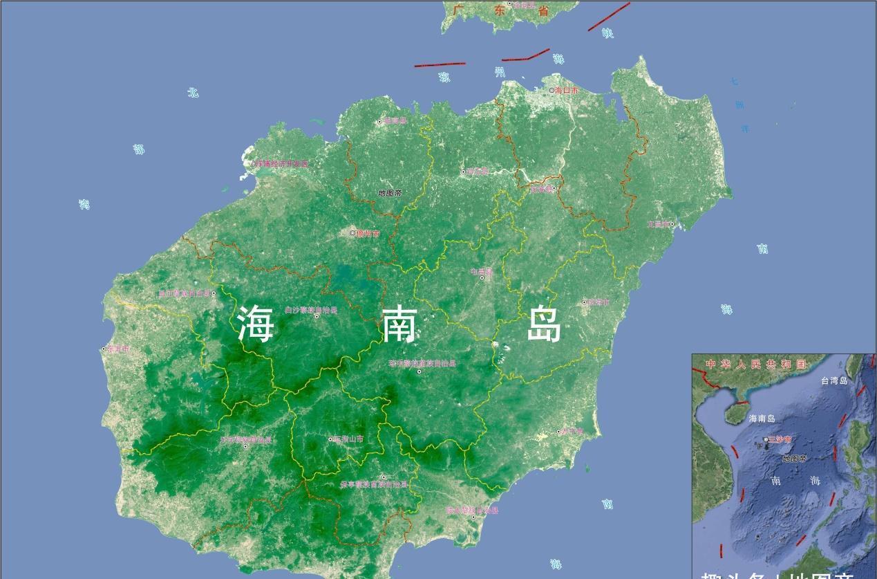 图-海南省地形图