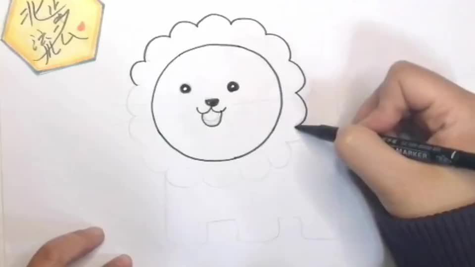 儿童简笔画:小狮子,轻松学会画一只可爱调皮的小狮子