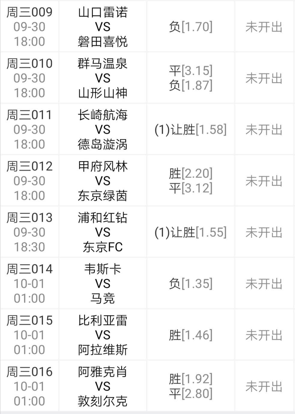 9 30 日乙松本山雅vs金泽塞维根附赛事扫盘