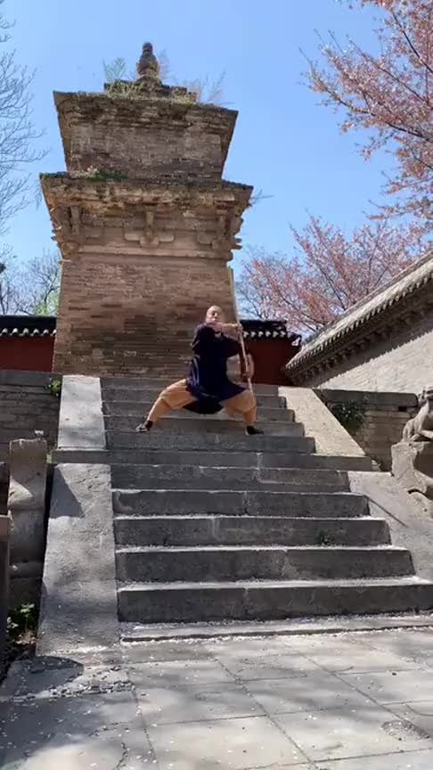 见识一下少林寺的醉棍师傅接下来的动作恕我直言我想笑