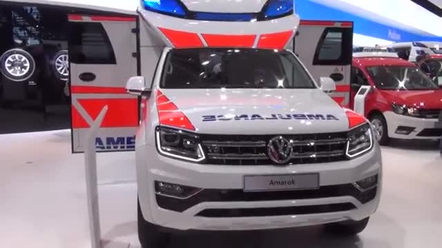 车展实拍全新大众Amarok新型救护车，整车做工很精细