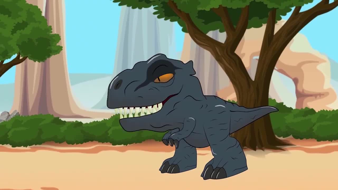 哥斯拉击破霸王龙的恐龙蛋动漫特效