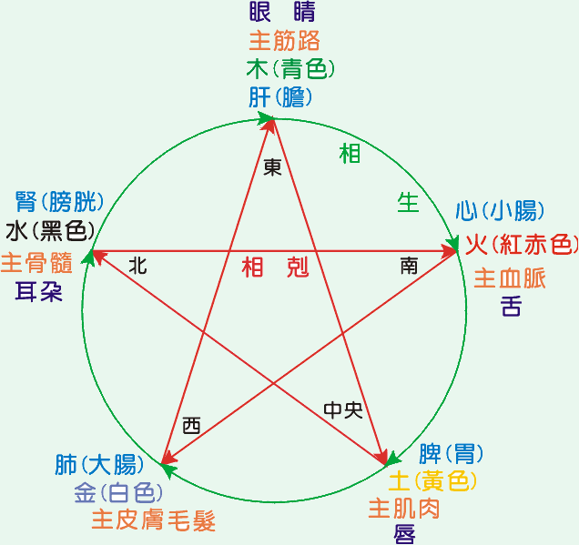 正文 五行木,火,土,金,水,圆转相生,逆对相克.