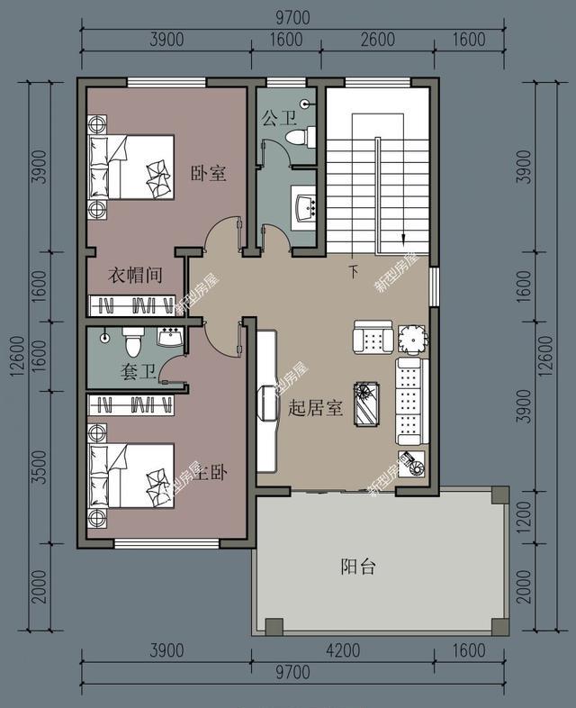 农村自建房,进深13米宽11米座北朝南怎么设计?