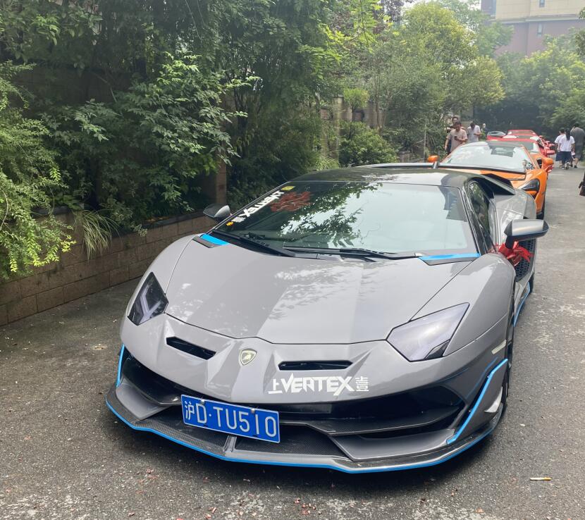 南通港闸区北城美墅实拍兰博基尼大牛跑车，回头率百分比！
