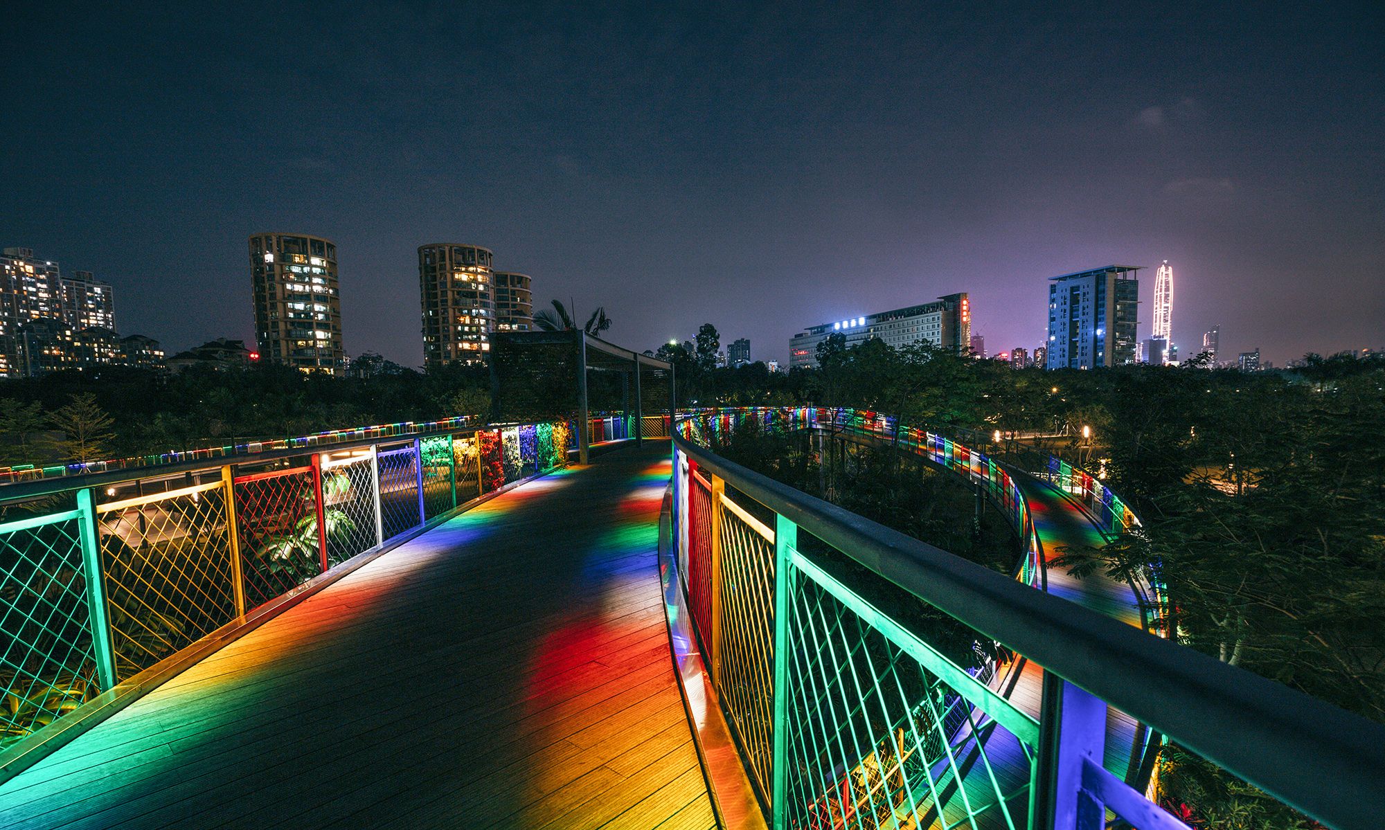 深圳夜景最好看的公园之一:福田香蜜公园