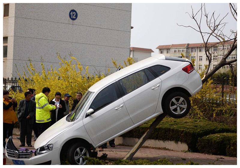 女司机把车开进排水口,为求帮助白送3000,围观者:一万也白扯!