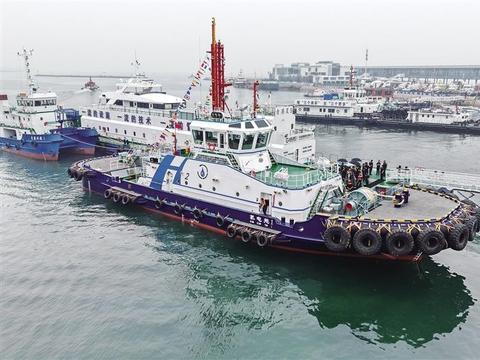 国内首艘“零排放”氢电拖轮在青岛入列