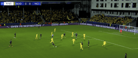 人口5.3万！欧冠：博德闪耀3-1曼城 20岁中卫连续犯错 罗德里染红