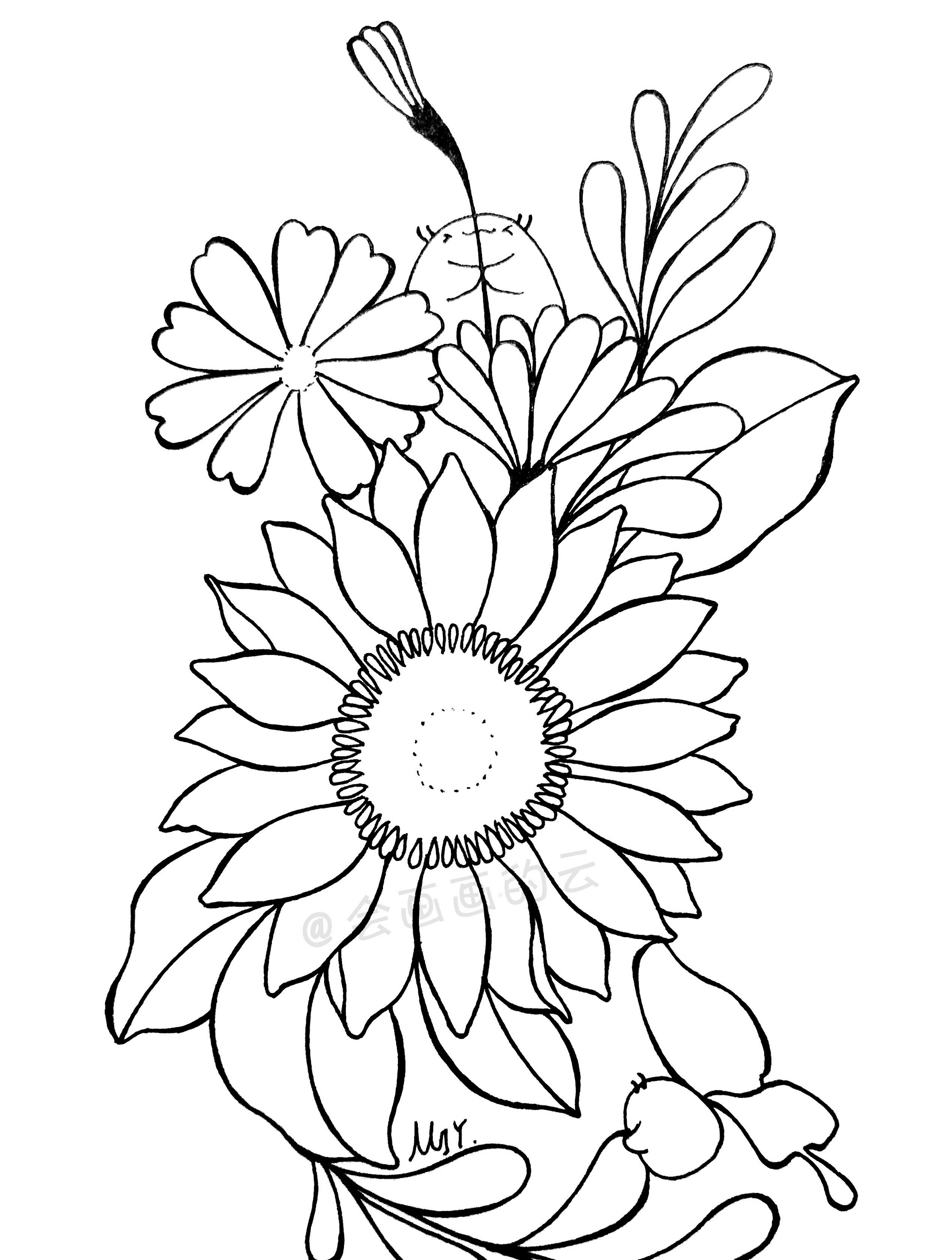 最常见的工具画出好看的花朵,零基础也可以画的简笔画