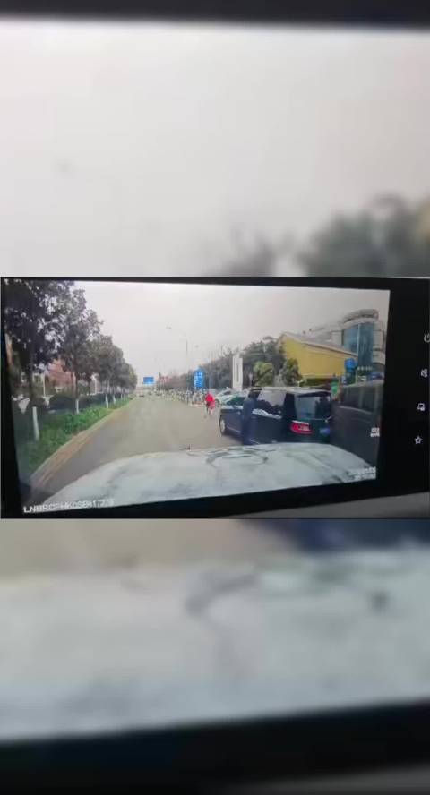 昆明斗南花市女子作不雅手势遭后车撞击