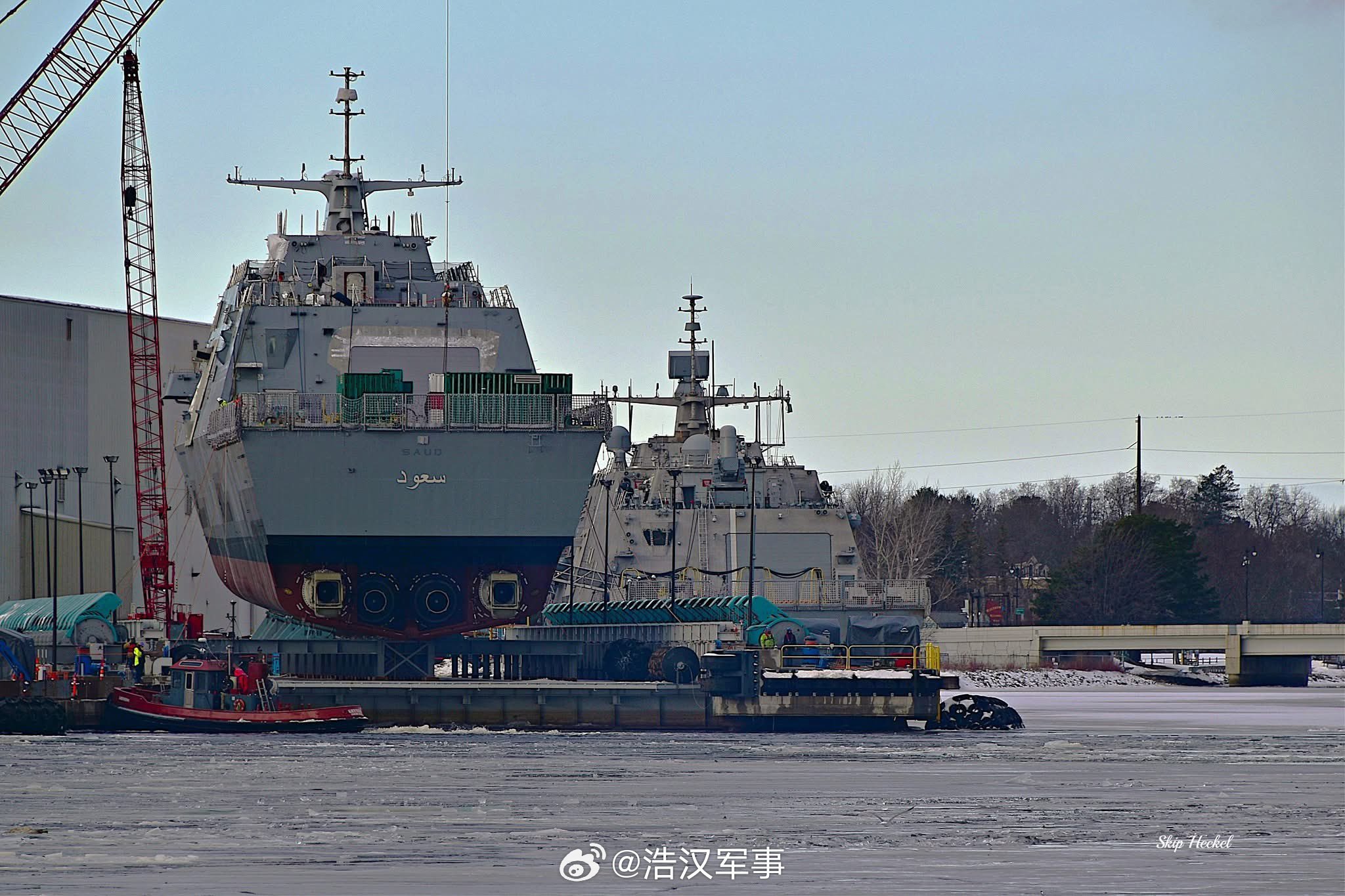 沙特国王号多用途作战舰在美威斯康星州下水