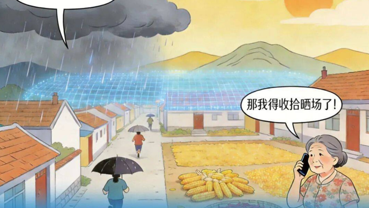 “妈,村头下雨了!村尾那边下吗?” “妈,村头下雨了!村尾那边下吗?”