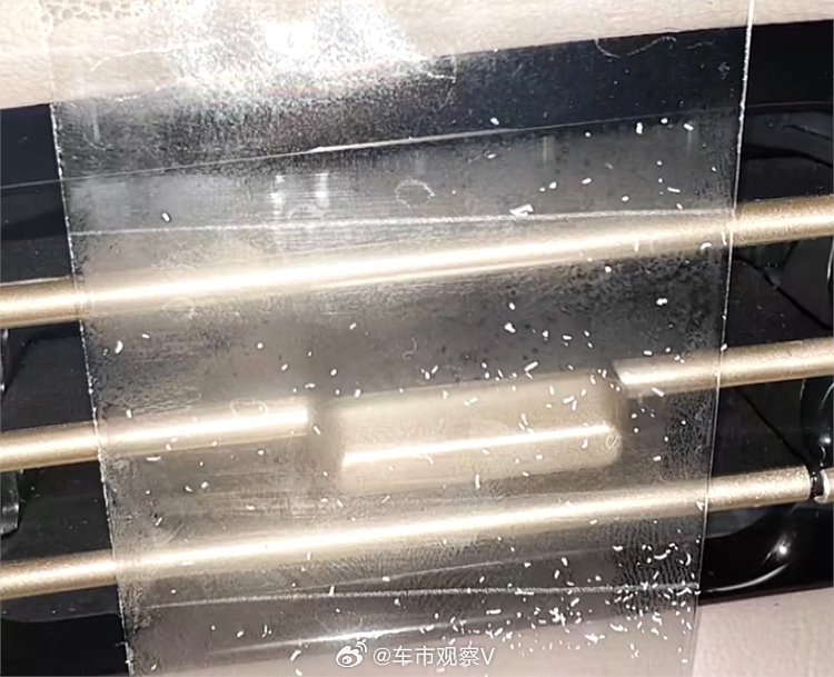智己新车空调喷白粉，车主戴口罩驾驶
