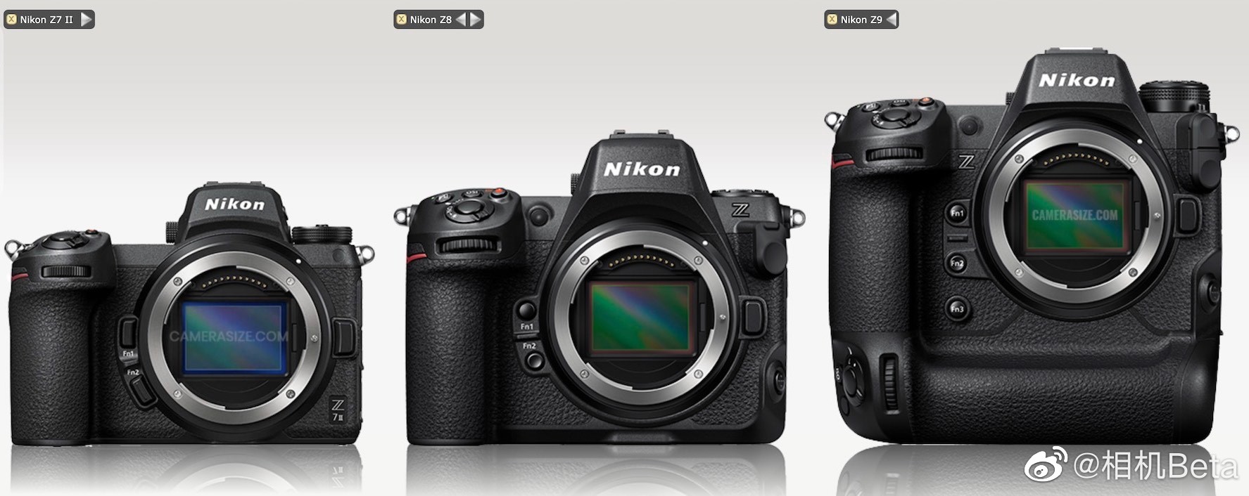 尼康Z7II vs. Z8 vs. Z9体积对比尼康体积_新浪新闻