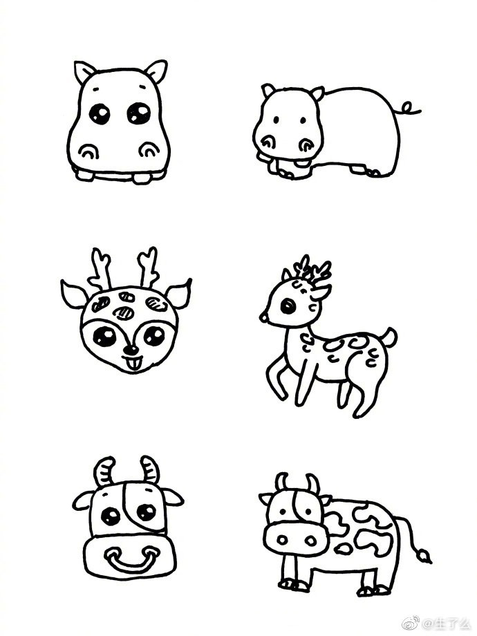 小动物手绘简笔画