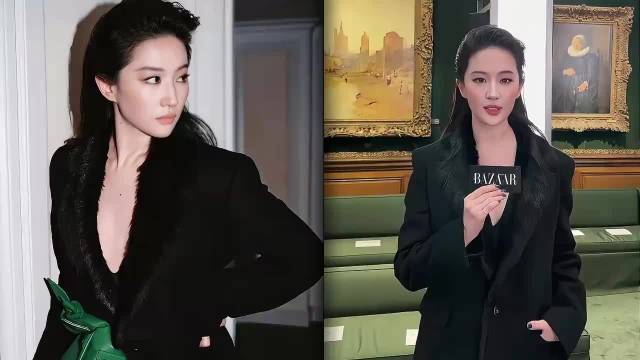 刘亦菲湿发大背头杀疯了!LV秀场变“霸总出街”,全网喊老公是什么体验?_新闻