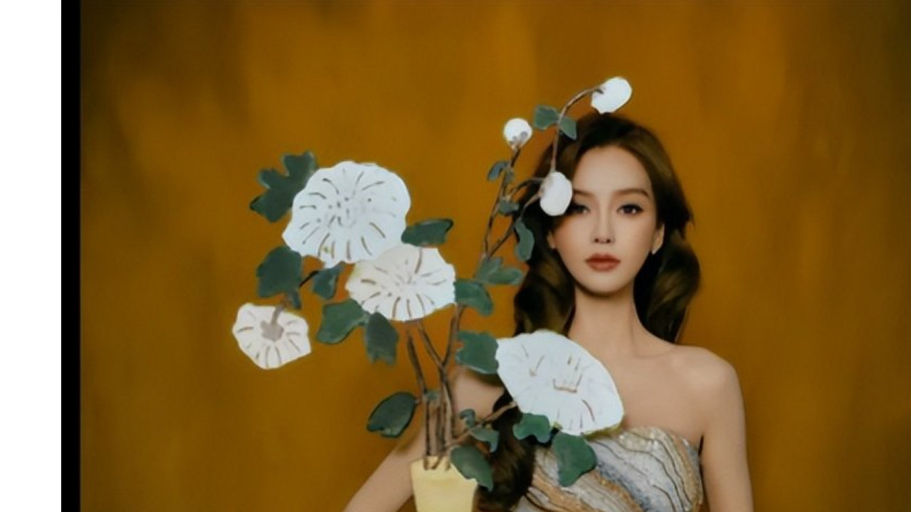 杨颖星河鎏金裙出镜，化身古典美人，仙气十足！