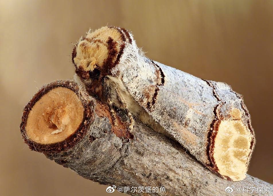 拟态界高手 圆掌舟蛾phalera Bucephala 伪装成断枝茬子太像了 高清图集 新浪网